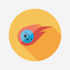 Space Meteorite flat icon with long shadow,eps10 © eatcute