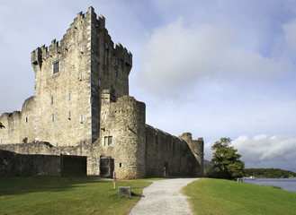 Fototapeta na wymiar Ross Castle on the island and Lough Leane.