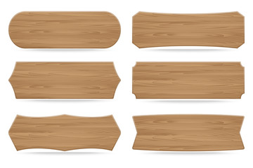 Set of 6 shapes wooden sign boards