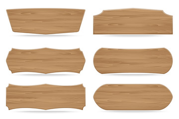 Set of 6 shapes wooden sign boards