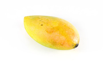 Yellow mango isolated on white background 