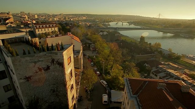 Kosancicev Venac - Brankov bridge - aerial