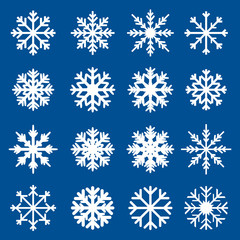 Fototapeta na wymiar Set of white snowflakes