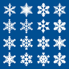 Set of white snowflakes