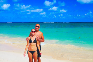 Loving couple on beach