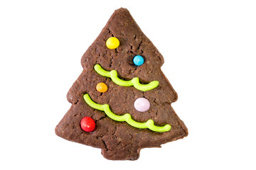 Christmas cookie isolated on white background.