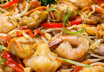 Shrimp seafood and vegetable