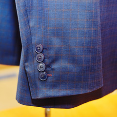 Men's jacket for businessman. Detail.