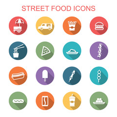 street food long shadow icons