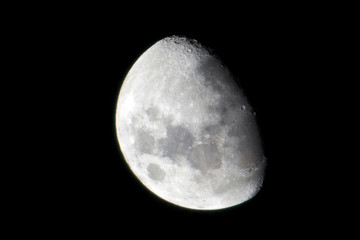 close-up shoot moon isolated background from earth ground