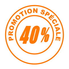 promotion spéciale 40 pour 100 sur bouton web rond orange