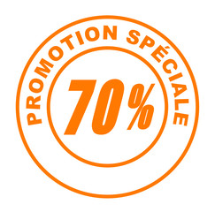 promotion spéciale 70 pour 100 sur bouton web rond orange