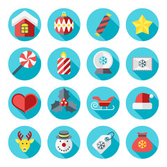 Christmas icons in flat design style