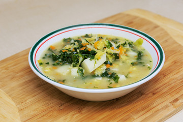 Vegetable soup closeup