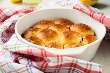 Buns made with sweet yeast dough