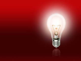 bulb  lamp light idea background red