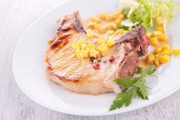 grilled meat and cornn sauce