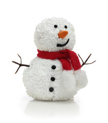 Snowman in red scarf