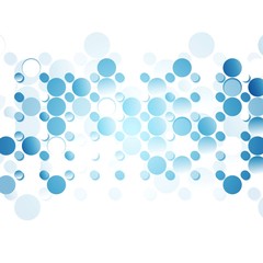 Blue abstract circles on white background