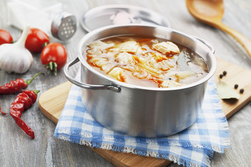 Cabbage soup with meat