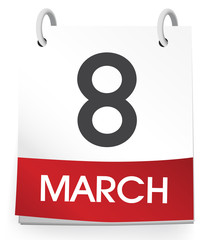 Vector Of A Calender Of The Date March 8th