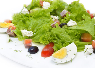 Appetizer with fish, vegetables and eggs
