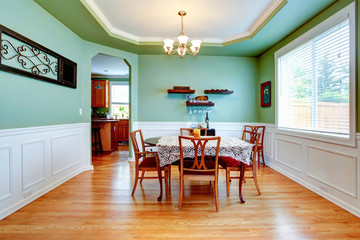 Mint tone dining room