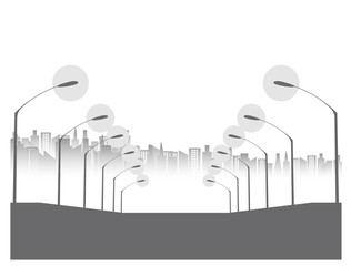 city on white background