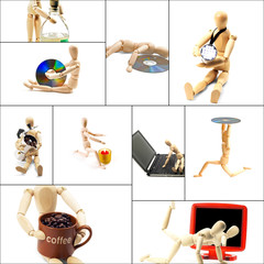 wood mannequin collage