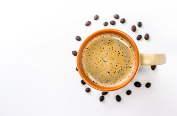 mug of coffee top view