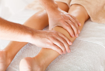 Fototapeta premium Foot massage in the spa salon