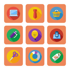 Business, shopping and marketing items icons