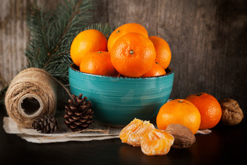 Fresh organic tangerines