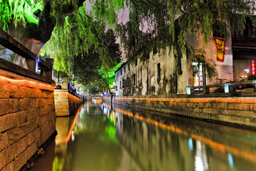 Fototapeta premium CN Suzhou Canal Light Lines