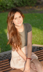 Naklejka premium woman at outdoor