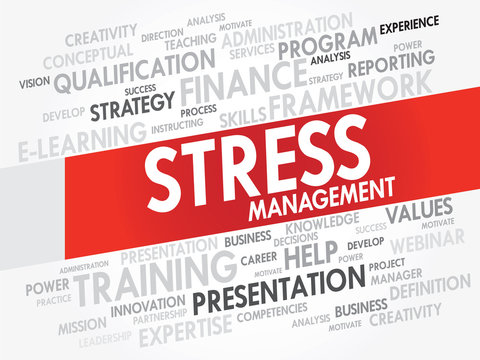 Word Cloud Of Stress Management Related Items, Vector