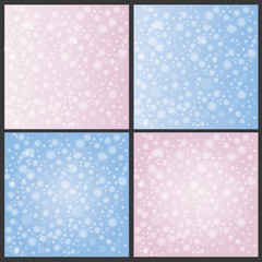 Falling snow seamless pattern set