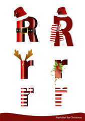 Vector alphabet with christmas ornament