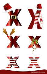 Fototapeta na wymiar Vector alphabet with christmas ornament