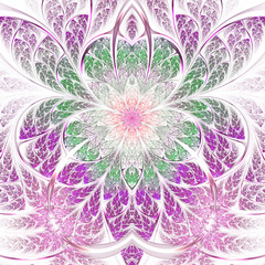 Light and colorful fractal flower, digital artwork