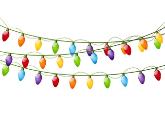 Xmas light bulbs isolated on white