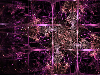 Detailed fractal snowflake pattern, digital artwork