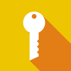 Long shadow icon with a key