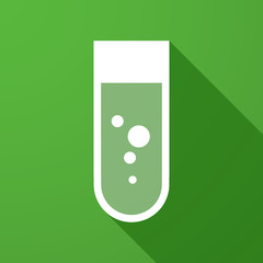 Long shadow icon with a chemical test tube