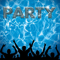 Party poster pool party - obrazy, fototapety, plakaty