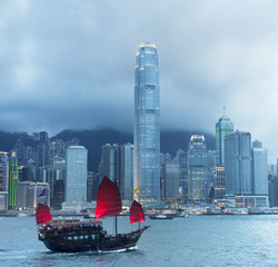 Naklejka premium Hong Kong sailboat