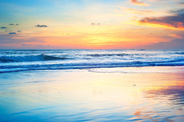 Naklejka na ściany i meble Bali sunset beach