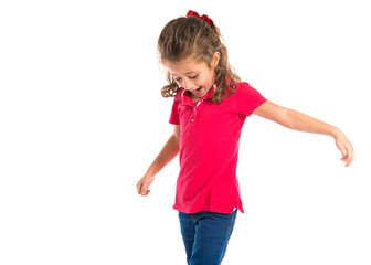 Blonde little girl singing