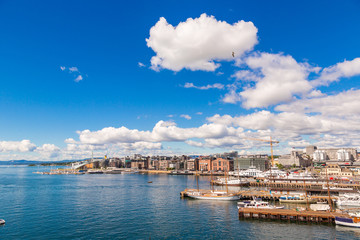 Oslo skyline and harbor. Norway - obrazy, fototapety, plakaty