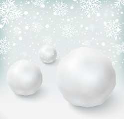 Fototapeta na wymiar Background with snowballs and snow